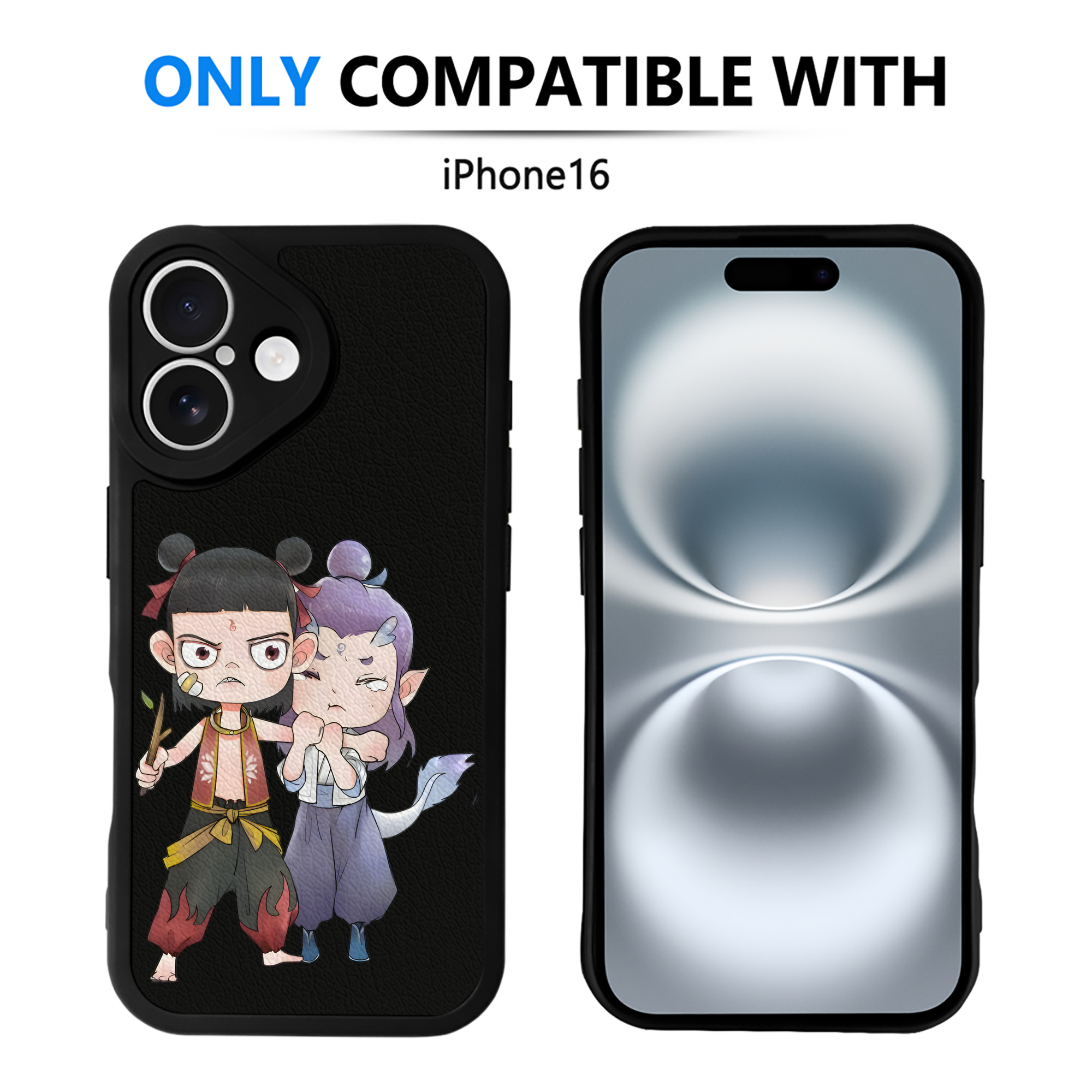 （画像用） Ne Zha 2 ナタ 魔童の大暴れ 【iPhone 16シリーズ対応】シリコンスマホケース（レザー調） 材質：シリコン